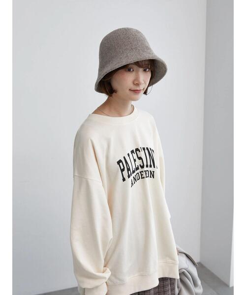 Samansa Mos2 blue（サマンサモスモスブルー）の「ミニ裏毛ロゴプリントプルオーバー（Tシャツ/カットソー・レディース・キナリ/パープル/チャコールグレー・F）」の19枚目の写真