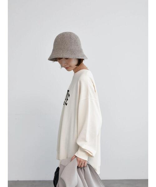 Samansa Mos2 blue（サマンサモスモスブルー）の「ミニ裏毛ロゴプリントプルオーバー（Tシャツ/カットソー・レディース・キナリ/パープル/チャコールグレー・F）」の20枚目の写真