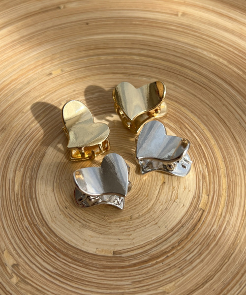 セール】メタル変形ハートミニヘアクリップ（2個セット）（バレッタ