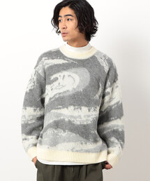 Purple&Yellow | マーブル柄ジャカードプルオーバー(ニット/セーター)