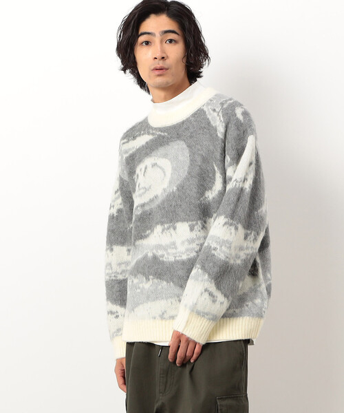 Purple&Yellow（パープルアンドイエロー）の「マーブル柄ジャカードプルオーバー（ニット/セーター・メンズ・ライトグレー/ブルー・SMALL/MEDIUM/LARGE）」の4枚目の写真