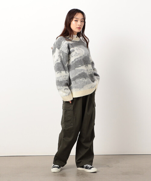 Purple&Yellow（パープルアンドイエロー）の「マーブル柄ジャカードプルオーバー（ニット/セーター・メンズ・ライトグレー/ブルー・SMALL/MEDIUM/LARGE）」の5枚目の写真