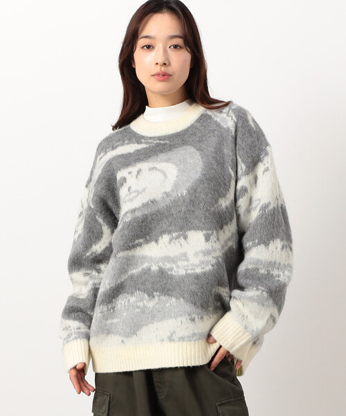 Purple&Yellow（パープルアンドイエロー）の「マーブル柄ジャカードプルオーバー（ニット/セーター・メンズ・ライトグレー/ブルー・SMALL/MEDIUM/LARGE）」の6枚目の写真