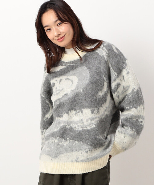 Purple&Yellow（パープルアンドイエロー）の「マーブル柄ジャカードプルオーバー（ニット/セーター・メンズ・ライトグレー/ブルー・SMALL/MEDIUM/LARGE）」の7枚目の写真