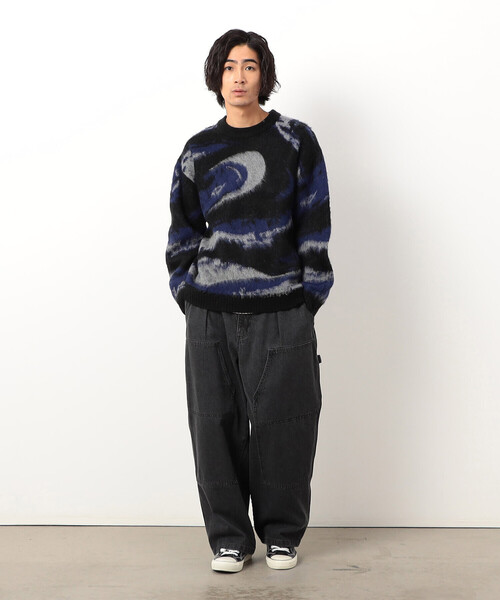 Purple&Yellow（パープルアンドイエロー）の「マーブル柄ジャカードプルオーバー（ニット/セーター・メンズ・ライトグレー/ブルー・SMALL/MEDIUM/LARGE）」の8枚目の写真