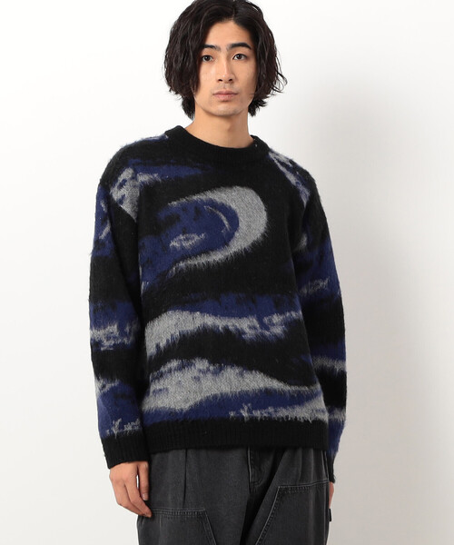 Purple&Yellow（パープルアンドイエロー）の「マーブル柄ジャカードプルオーバー（ニット/セーター・メンズ・ライトグレー/ブルー・SMALL/MEDIUM/LARGE）」の9枚目の写真