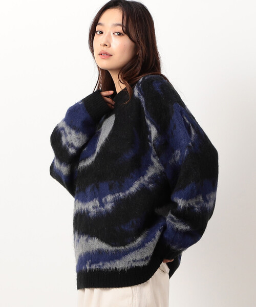 Purple&Yellow（パープルアンドイエロー）の「マーブル柄ジャカードプルオーバー（ニット/セーター・メンズ・ライトグレー/ブルー・SMALL/MEDIUM/LARGE）」の11枚目の写真