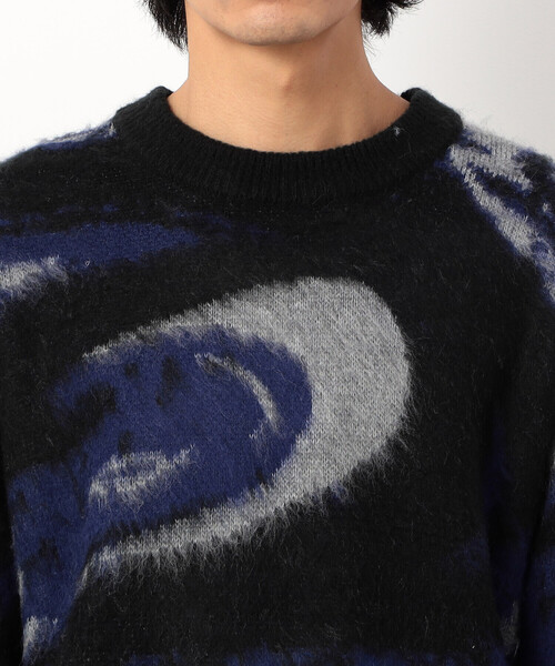 Purple&Yellow（パープルアンドイエロー）の「マーブル柄ジャカードプルオーバー（ニット/セーター・メンズ・ライトグレー/ブルー・SMALL/MEDIUM/LARGE）」の15枚目の写真