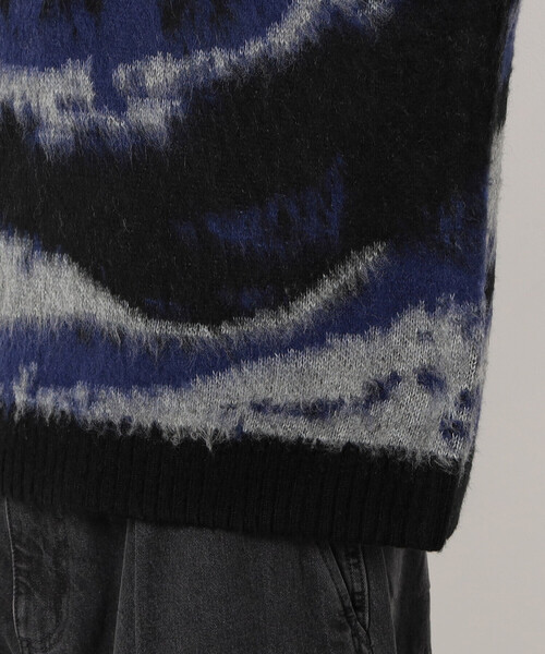 Purple&Yellow（パープルアンドイエロー）の「マーブル柄ジャカードプルオーバー（ニット/セーター・メンズ・ライトグレー/ブルー・SMALL/MEDIUM/LARGE）」の17枚目の写真