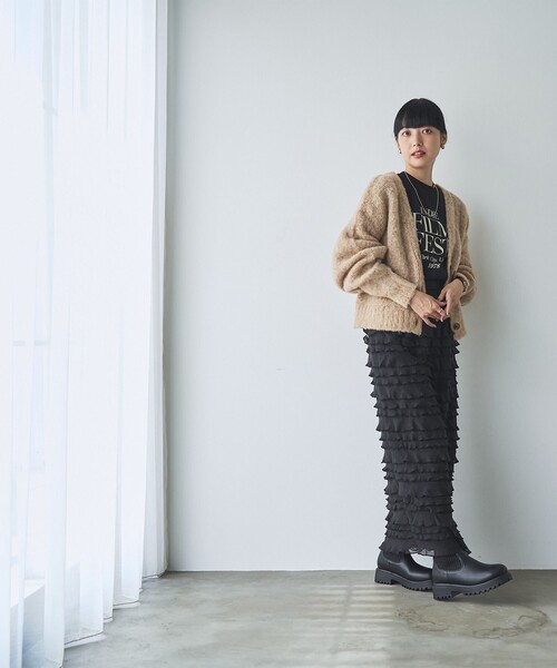 coen（コーエン）の「防滑リブニットブーツ（WEB限定サイズ）（ブーツ・レディース・ブラウン/ブラック・22.5cm/23.5cm/24.5cm）」の5枚目の写真