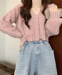 FREE STYLISTS | ショート丈Vネックニットカーディガン(ニット/セーター)