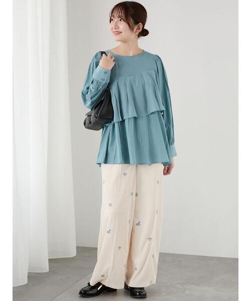 Te chichi TERRASSE（テチチテラス）の「アシンメトリーティアードブラウス（シャツ/ブラウス・レディース・モカ/ブラック/ブルー・F）」の9枚目の写真