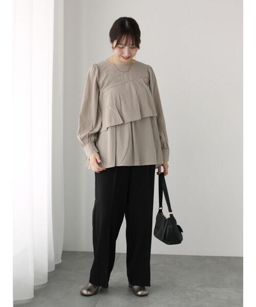 Te chichi TERRASSE（テチチテラス）の「アシンメトリーティアードブラウス（シャツ/ブラウス・レディース・モカ/ブラック/ブルー・F）」の11枚目の写真