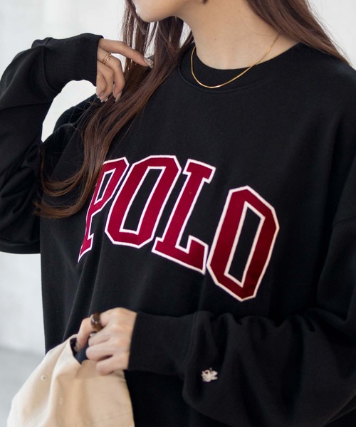 POLO BCS(ポロ ビーシーエス)の「【別注デザイン】POLO BCS ロゴワッペントレーナー スウェット(スウェット・レディース・オートミール/ブルー/ブラック・フリー)」の3枚目の写真