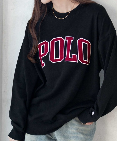POLO BCS(ポロ ビーシーエス)の「【別注デザイン】POLO BCS ロゴワッペントレーナー スウェット(スウェット・レディース・オートミール/ブルー/ブラック・フリー)」の5枚目の写真