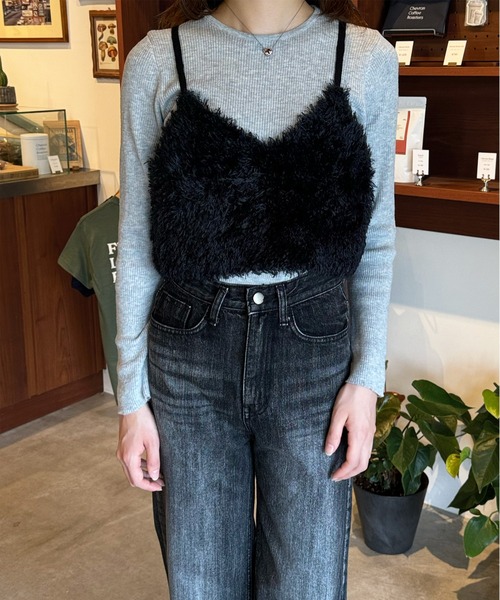 LE MORE（リモア）の「ファーニットビスチェ（ベスト・レディース・アイボリー/ブラック/グレー・FREE）」の8枚目の写真