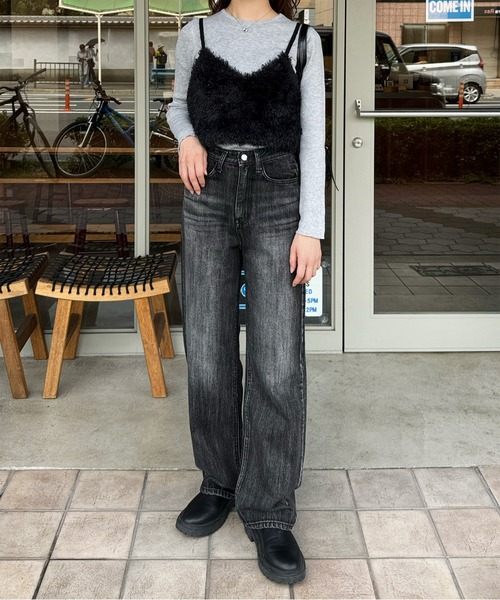 LE MORE（リモア）の「ファーニットビスチェ（ベスト・レディース・アイボリー/ブラック/グレー・FREE）」の10枚目の写真