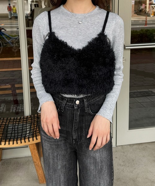 LE MORE（リモア）の「ファーニットビスチェ（ベスト・レディース・アイボリー/ブラック/グレー・FREE）」の12枚目の写真