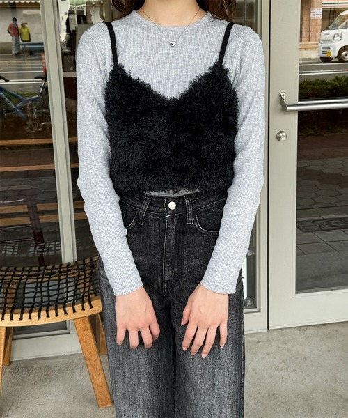 LE MORE（リモア）の「ファーニットビスチェ（ベスト・レディース・アイボリー/ブラック/グレー・FREE）」の13枚目の写真