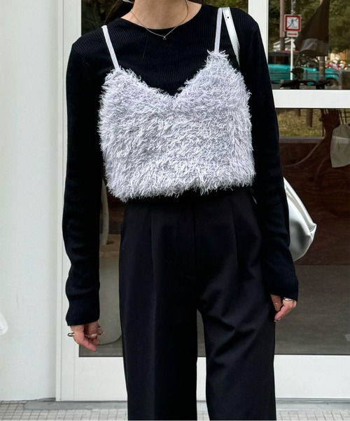 LE MORE（リモア）の「ファーニットビスチェ（ベスト・レディース・アイボリー/ブラック/グレー・FREE）」の21枚目の写真