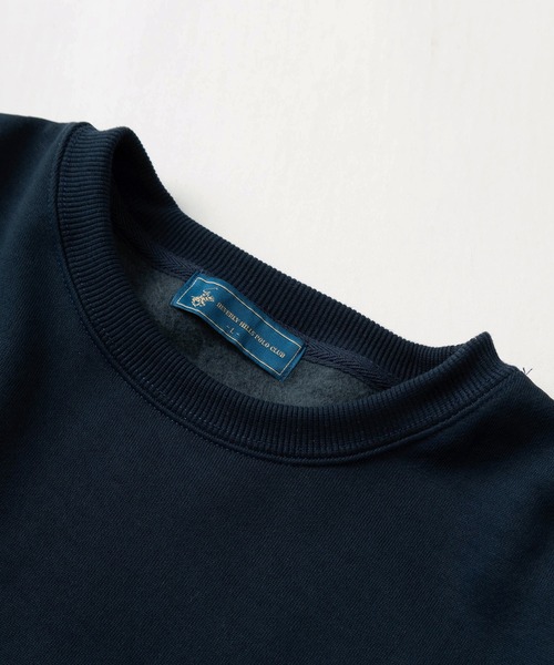 BEVERLY HILLS POLO CLUB(ビバリーヒルズポロクラブ)の「【0】【BEVERLY HILLS POLO CLUB/ビバリーヒルズポロクラブ】ブランドロゴ ワンポイント刺繍 &ブランドネーム刺繍 クルーネックスウェット/ワイドシルエット/裏起毛(スウェット・メンズ・ブラック/アイボリー/ネイビー/ブラウン/グリーン・M/L/XL)」の7枚目の写真