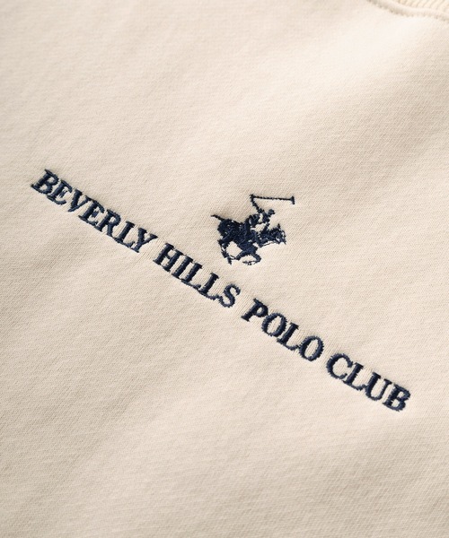 BEVERLY HILLS POLO CLUB(ビバリーヒルズポロクラブ)の「【0】【BEVERLY HILLS POLO CLUB/ビバリーヒルズポロクラブ】ブランドロゴ ワンポイント刺繍 &ブランドネーム刺繍 クルーネックスウェット/ワイドシルエット/裏起毛(スウェット・メンズ・ブラック/アイボリー/ネイビー/ブラウン/グリーン・M/L/XL)」の12枚目の写真