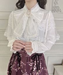 レーストリムケープブラウス
