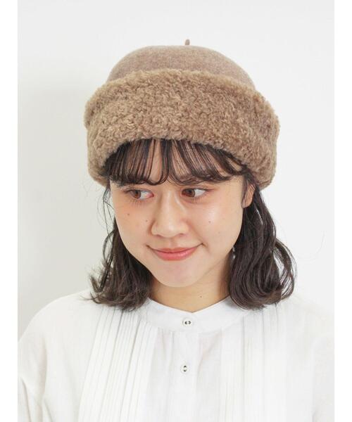 Samansa Mos2（サマンサ モスモス）の「ボアフェルトロールワッチ（ハット・レディース・モカ/ベージュ・F）」の3枚目の写真