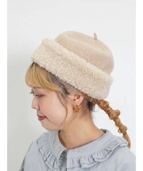 Samansa Mos2（サマンサ モスモス）の「ボアフェルトロールワッチ（ハット・レディース・モカ/ベージュ・F）」の5枚目の写真