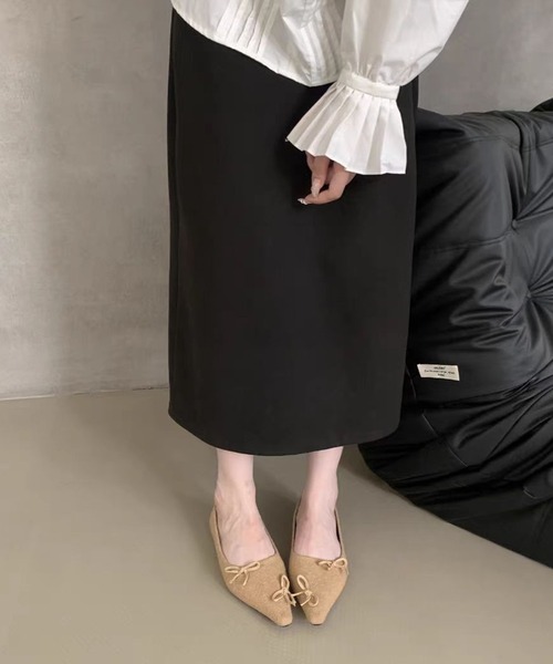 Lace Ladies(レースレディース)の「メニー リボン ポインテッド フラット パンプス(パンプス・レディース・ベージュ/グレー・22.5cm/23cm/23.5cm/24cm/24.5cm/25cm)」の14枚目の写真