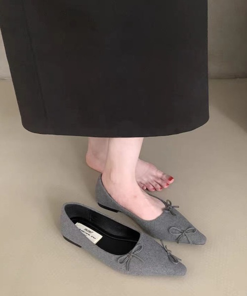 Lace Ladies(レースレディース)の「メニー リボン ポインテッド フラット パンプス(パンプス・レディース・ベージュ/グレー・22.5cm/23cm/23.5cm/24cm/24.5cm/25cm)」の17枚目の写真