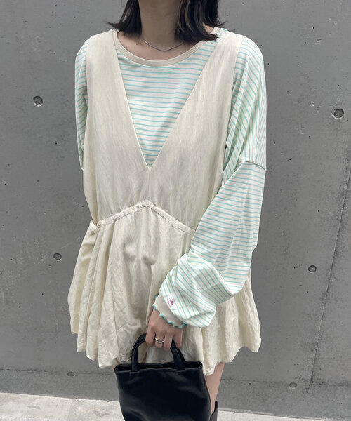 mline（エムライン）の「[mline]ビッグボーダーメロウT（Tシャツ/カットソー・レディース・イエロー/ブルー/オフホワイト・FREE）」の14枚目の写真