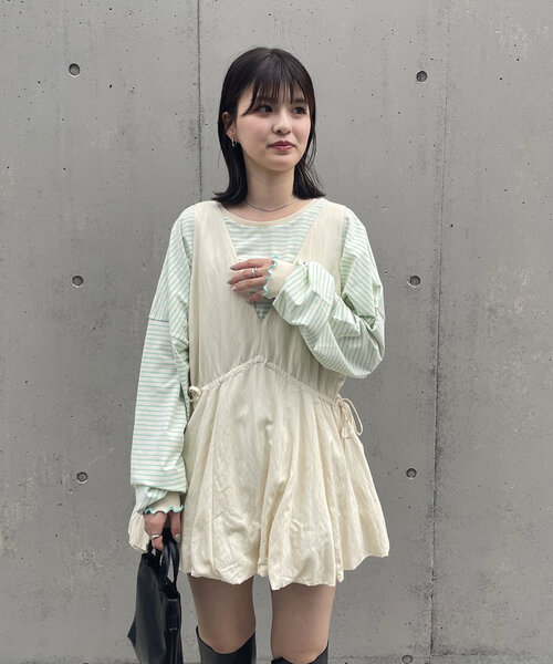 mline（エムライン）の「[mline]ビッグボーダーメロウT（Tシャツ/カットソー・レディース・イエロー/ブルー/オフホワイト・FREE）」の15枚目の写真