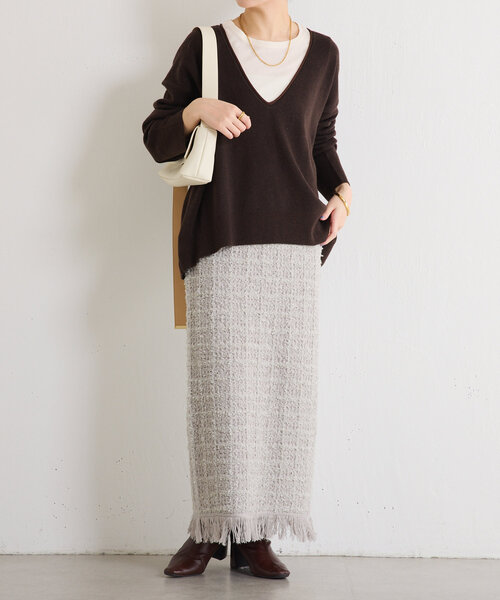 COLLAGE GALLARDAGALANTE（コラージュガリャルダガランテ）の「キャシーワッフルプルオーバー（Tシャツ/カットソー・レディース・アイボリー/ネイビー/オレンジ・FREE）」の8枚目の写真