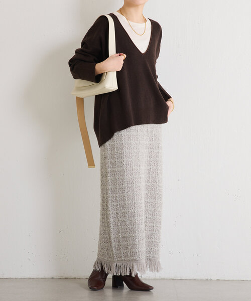 COLLAGE GALLARDAGALANTE（コラージュガリャルダガランテ）の「キャシーワッフルプルオーバー（Tシャツ/カットソー・レディース・アイボリー/ネイビー/オレンジ・FREE）」の10枚目の写真