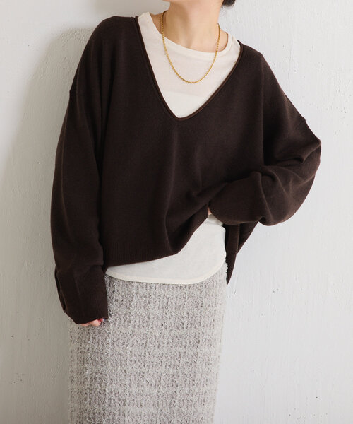 COLLAGE GALLARDAGALANTE（コラージュガリャルダガランテ）の「キャシーワッフルプルオーバー（Tシャツ/カットソー・レディース・アイボリー/ネイビー/オレンジ・FREE）」の11枚目の写真