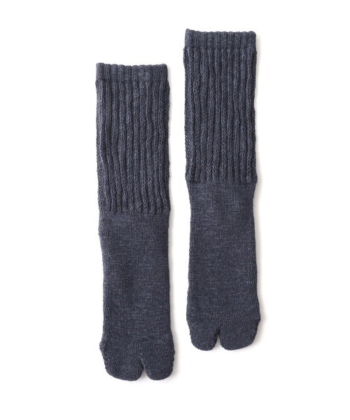 C.E.L.STORE（セルストア）の「NODAL / ノーダル Loose Fit Cotton Wool Socks ルーズフィット コットンウール 足袋ソックス（ソックス/靴下・メンズ・マスタード/ネイビー/サンドベージュ/レッド/ライトグレー・FREE）」の4枚目の写真