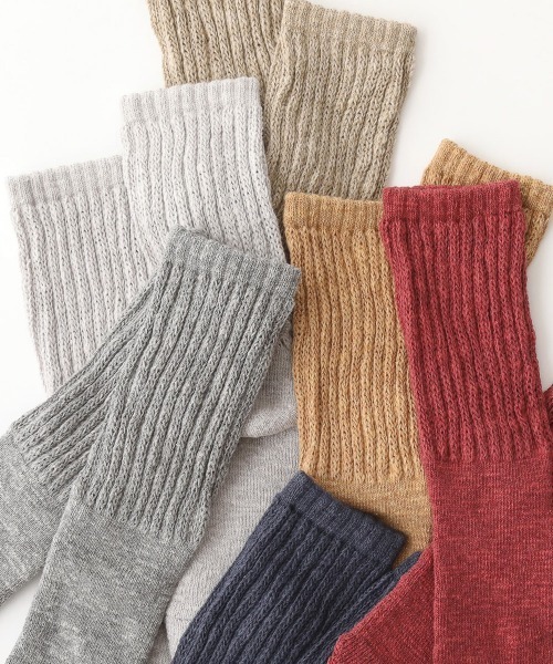 C.E.L.STORE（セルストア）の「NODAL / ノーダル Loose Fit Cotton Wool Socks ルーズフィット コットンウール 足袋ソックス（ソックス/靴下・メンズ・マスタード/ネイビー/サンドベージュ/レッド/ライトグレー・FREE）」の14枚目の写真