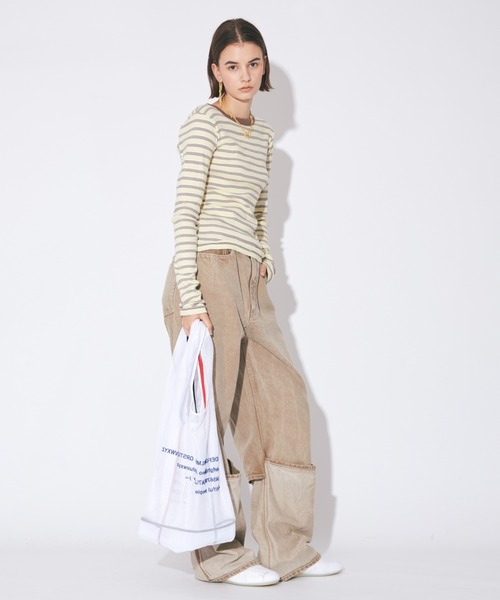 beautiful people（ビューティフルピープル）の「alphabet embroidery marche flip bag（トートバッグ・レディース・グリーン/レッド/ホワイト/ネイビー・FREE）」の9枚目の写真