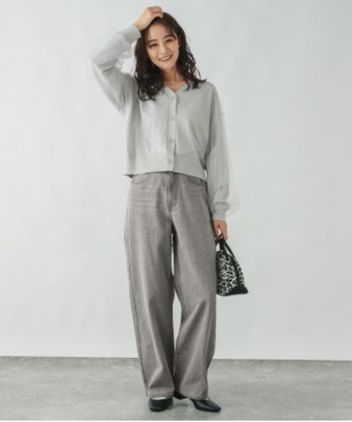 GLOBAL WORK(グローバルワーク)の「GOODデニムバギーパンツTall/209300(デニムパンツ・レディース・ベージュ/ネイビー/ブルー/グレー/ライトブルー・X-LARGE/LARGE/MEDIUM/SMALL)」の9枚目の写真