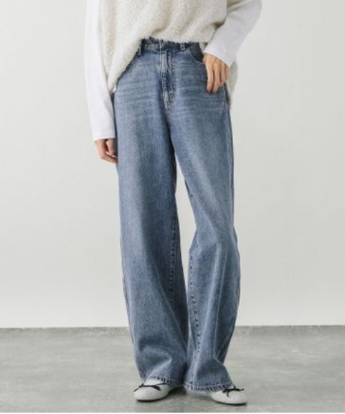 GLOBAL WORK(グローバルワーク)の「GOODデニムバギーパンツTall/209300(デニムパンツ・レディース・ベージュ/ネイビー/ブルー/グレー/ライトブルー・X-LARGE/LARGE/MEDIUM/SMALL)」の19枚目の写真