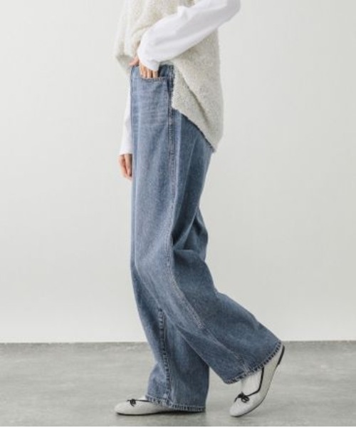 GLOBAL WORK(グローバルワーク)の「GOODデニムバギーパンツTall/209300(デニムパンツ・レディース・ベージュ/ネイビー/ブルー/グレー/ライトブルー・X-LARGE/LARGE/MEDIUM/SMALL)」の21枚目の写真