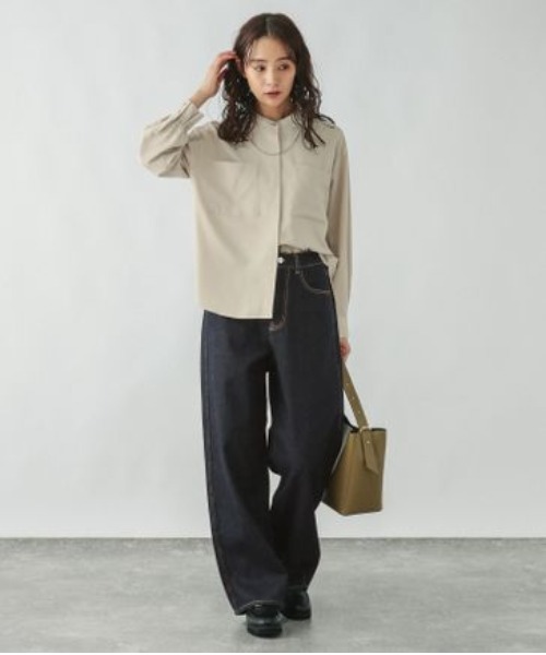 GLOBAL WORK(グローバルワーク)の「GOODデニムバギーパンツTall/209300(デニムパンツ・レディース・ベージュ/ネイビー/ブルー/グレー/ライトブルー・X-LARGE/LARGE/MEDIUM/SMALL)」の15枚目の写真