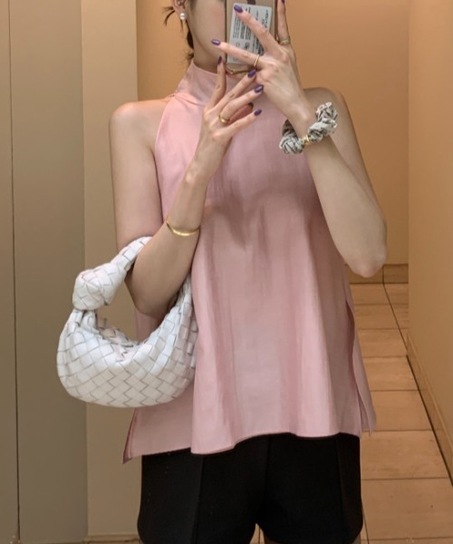 ベルトリボン付きノースリーブブラウス（シャツ/ブラウス）｜Gs（ジーエス）