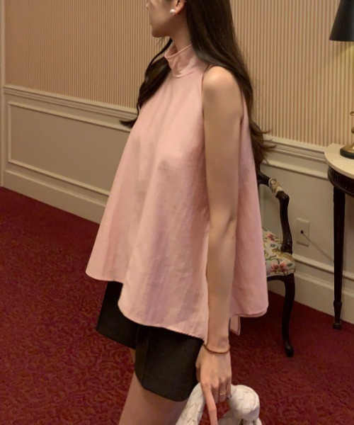 ベルトリボン付きノースリーブブラウス（シャツ/ブラウス）｜Gs（ジーエス）