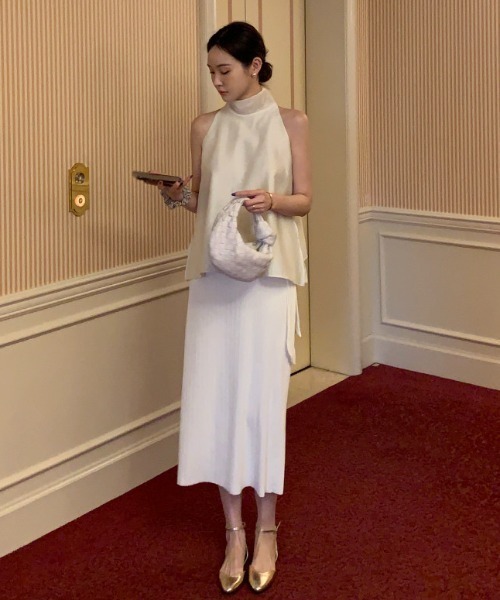 ベルトリボン付きノースリーブブラウス（シャツ/ブラウス）｜Gs（ジーエス）