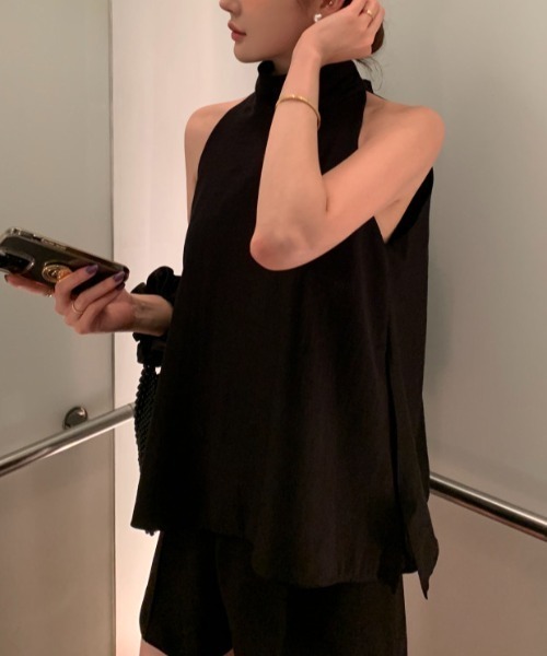 ベルトリボン付きノースリーブブラウス（シャツ/ブラウス）｜Gs（ジーエス）