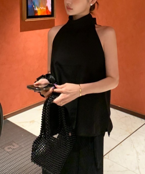 ベルトリボン付きノースリーブブラウス（シャツ/ブラウス）｜Gs（ジーエス）