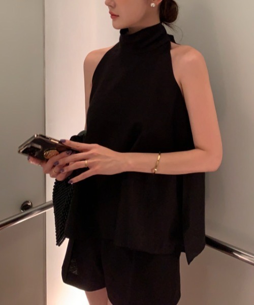 ベルトリボン付きノースリーブブラウス（シャツ/ブラウス）｜Gs（ジーエス）