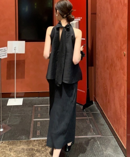 ベルトリボン付きノースリーブブラウス（シャツ/ブラウス）｜Gs（ジーエス）